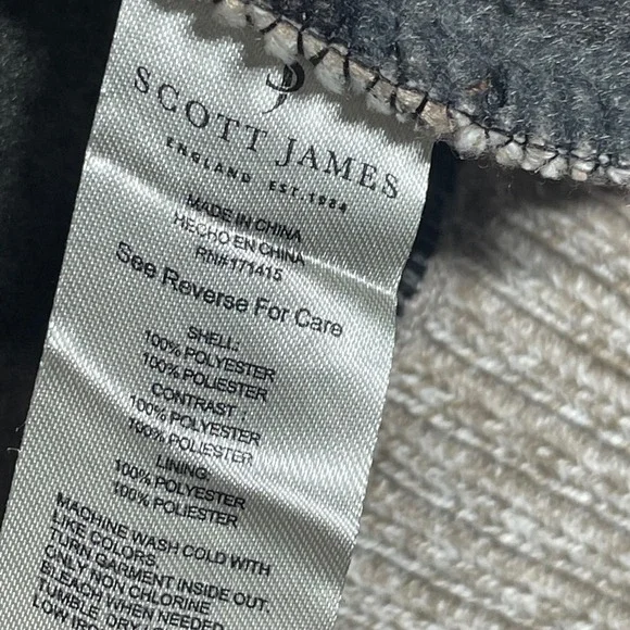 Scott James Mens Full Zip Sweater Jacket Quilted Brown Plaid Fleece Lined New M - Picture 7 of 12